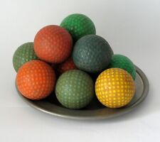 Vintage colorful golf balls miniature gold country home folk art rustic camp