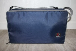 Vintage COAST Cassette Tape Carry Case Totes Holds 60 Blue, GUC!! 2 Sided - Picture 1 of 8