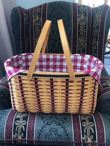 Longaberger 2002 Hostess All American Block Party Patriotic Basket Protect/Liner Cover