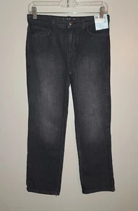 NEW BOYS CAT & JACK BLACK WASH RELAXED STRAIGHT JEANS SIZE 10 HUSKY - Picture 1 of 2