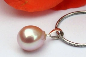 p06r Agua Dulce Perlas JOYA COLGANTE sin collar COLLAR DE PERLAS PLATA 925 - Imagen 1 de 1