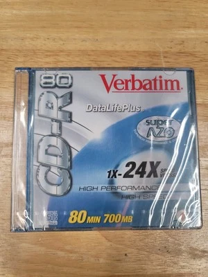 Verbatim Data Life Plus Super AZO CR-R 80 Min 700 MB 1X-24X Speed - Image 1 of 2