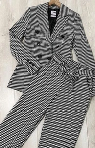 So Goods For Life Hosenanzug schwarz weiß Hahnentritt Jacke & Taille zum Binden Gr. XS - Bild 1 von 13