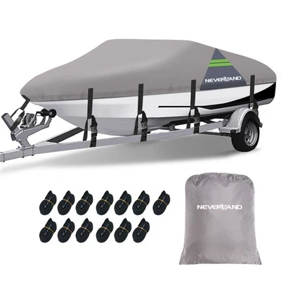 Heavy Duty Boat Cover Waterproof Fits V-Hull Fish&Ski Runabout 17' 18' 19' Foot - Image 1 of 4