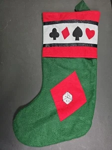 Medias de Navidad para juegos de azar tarjetas de dados recorte fieltro 18" decoración navideña - Imagen 1 de 5