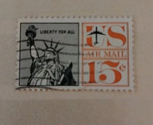 Sello US AIR MAIL 15 céntimos Liberty - Imagen 1 de 2