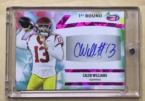🔥2024 Sage Aspire Caleb Williams Auto Autogrammkarte Pink Chicago Bears USC - Bild 1 von 2