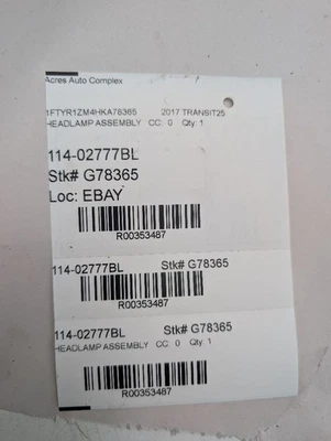 Used Left Headlight Assembly fits: 2017 Ford Transit 250 halogen chrome trim Lef Foto 1 de 4