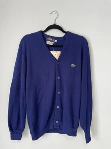 Vintage Lacoste Izod marineblauer Button-Down-Pullover Large Herren neu mit Etikett Orlon Acryl - Bild 1 von 6