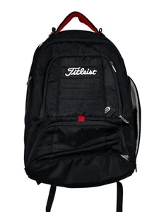 Titleist Player Black Quilted Nylon Mesh Backpack Bag Commuter Travel Golf READ - Picture 1 of 11