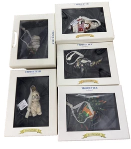 Dillards Trimsetter JUEGO DE 5 adornos navideños cloisonné, ¡SANTA, CANGREJO Y MÁS! - Imagen 1 de 13