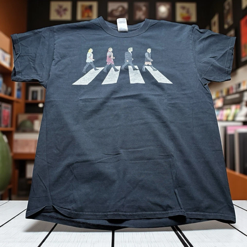 Camiseta grande de lucha libre Chris Jericho Y2J Abbey Road WWF WWE WCW descolorida Foto 1 de 4
