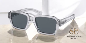 PRADA PR 02ZS U430A9 Transparent Grey Blue 52 mm Men's Sunglasses - Picture 1 of 2