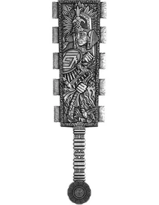 HUITZILOPOCHTLI'S MACUAHUITL geformte 2 Oz Silbermünze 5 Tala Samoa 2026 - Picture 1 of 4
