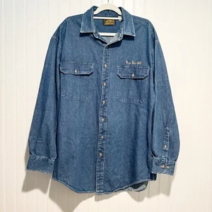 Vintage Eddie Bauer Denim Shirt Fly Fishing Embroidery Size XL - Imagen 1 de 5