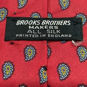 Vintage Brooks Brothers Makers rot mit Paisleymuster bedruckt in England - Bild 1 von 5