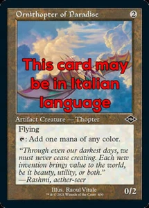 MTG ORNITHOPTER OF PARADISE FOIL EXC - ORNITOTTERO DEL PARADISO - MH2 RETRO IT - Picture 1 of 1