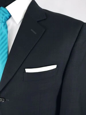 Michael Kors Hombres 40R Negro Marrón Lana Cuadros 3Bttn Blazer Abrigo Deportivo Chaqueta Cuadros Foto 1 de 4