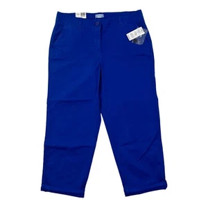 Neu mit Etikett Crown & Ivy Charlotte perfekte kurze blaue Hose Größe 8 lockere Passform Stretch 54 $ - Bild 1 von 9