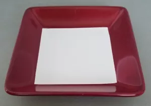 Pampered Chef Simple Additions Stripes 7" Square Dish White Cranberry Red 107B - Picture 1 of 6