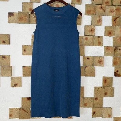 AKRIS Dress Women’s 4 Knitted Cup Sleeveless Tank Crew Neck Pencil Flowy Linen - Image 1 of 4