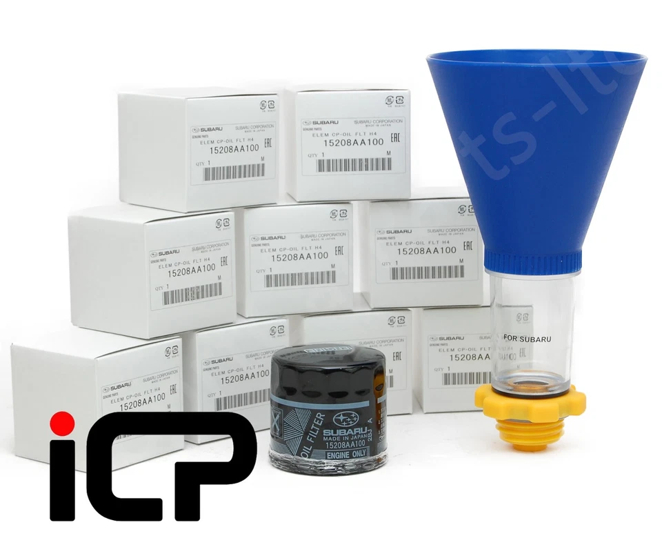 10x Genuine JDM Black Oil Filter & Funnel Fits: Impreza WRX STi Legacy Forester - Image 1 of 1