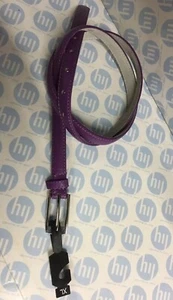 SKINNY LEATHER BELT PURPLE SIZE XL 18mm- 117cm LONG FITS 38”-42”STRONG BUCKLE - Picture 1 of 3
