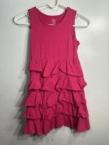 vestito place bambina senza maniche con volant taglia grande 10 12 rosa - Foto 1 di 4
