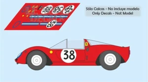 Decals Ferrari 206S Dino Le Mans 1966 38 1:32 1:43 24 18 64 87 slot calcas - Bild 1 von 1