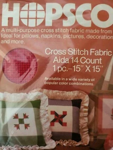 Charles Craft Hopscotch Red Plaid Aida Cloth Cross Stitch Fabric 14 Ct 15"x15" - Picture 1 of 3