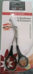Adoro Eyebrow Trimmer Scissors With Comb Remover Makeup Tools Shaping Eyebrow - Picture 1 of 4