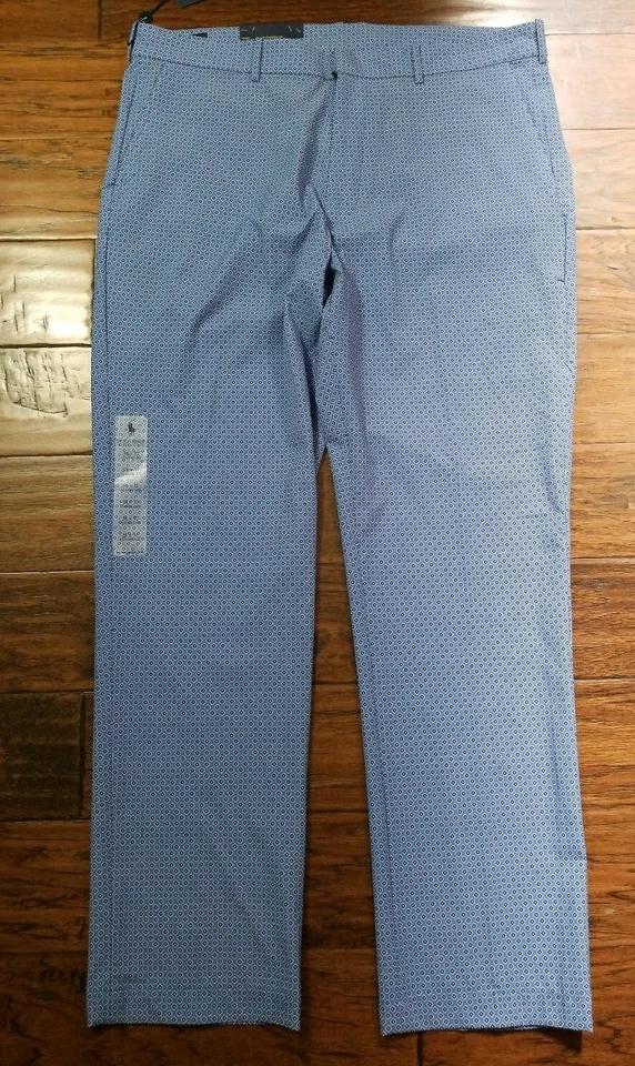 Polo Golf Ralph Lauren Blue Design Pants Men's Sz 38 Inseam 34 M8