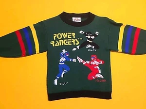 VTG 1990s Power Rangers Knit Sweater Pullover Christmas Kids Youth sz Large L - Picture 1 of 10