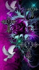 5D Diamond Painting Kits 30X80cm Love & Peace - Purple Roses - Picture 1 of 6