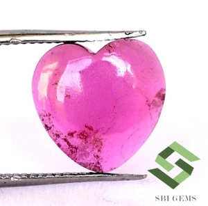 Cabujón en forma de corazón de turmalina rosa natural 10x10 mm 3,09 CTS piedras preciosas sueltas - Imagen 1 de 7