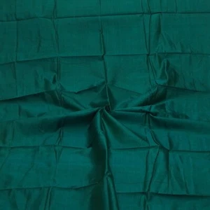 Vintage Teal 100% Pure Silk Handloom Sari Remnant 3YD Craft Fabric Silk Scrap - Picture 1 of 4