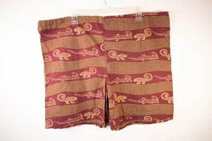 Rare VTG J Crew Trunks Shorts Mens L Aztec Lizard Maroon Gold USA - Picture 1 of 3