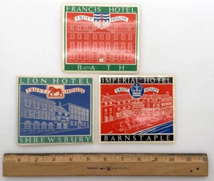 Vintage Papier Hotel Kofferanhänger England - Bild 1 von 5