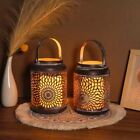 JHY DESIGN Set of 2 Metal Candle Holder with Flameless LED Candles 17cm Tall