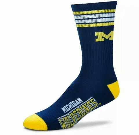 Michigan Wolverines Deuce Socks Shoe size 9-11 FREE SHIPPING Cover