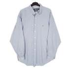 POLO RALPH LAUREN Blue Striped Shirt Yarmouth Fit Oxford Long Sleeve Cotton XL