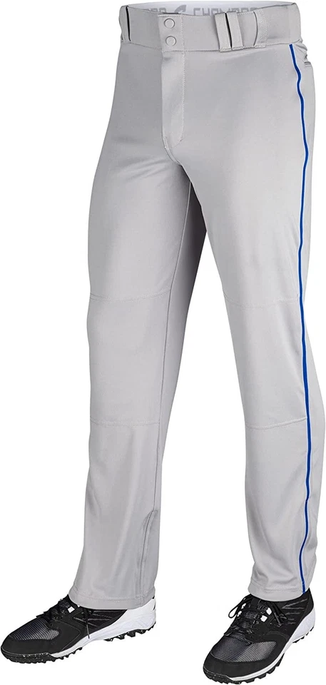 Champro Mens Triple Crown Open Bottom Piped Pants Grey Size Adult X-large