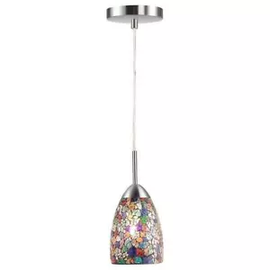 Woodbridge Lighting Venezia 1-Light Glass Mini-Pendant in Nickel/Multi-Color - Picture 1 of 1