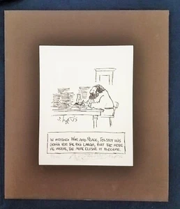Cute Sidney Harris Tolstoy Cartoon Limited Ed Print & ORIGINAL Remarque SIGNED - Picture 1 of 2