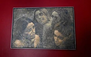 William Tacke (USA) Original acrylic Painting  'Titled 'Faces' 25" X 37" - Picture 1 of 10