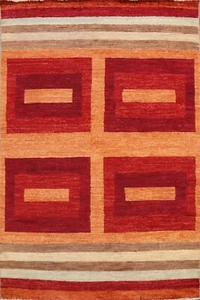 4x6 Geometric Gabbeh Kashkoli Oriental Area Rug Wool Hand-knotted Kitchen Carpet - Picture 1 of 12