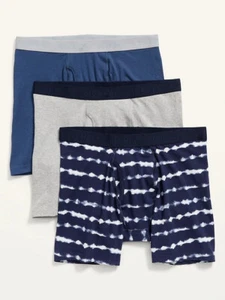 NWT Old Navy Soft-Washed Built-In Flex Boxer Briefs 3-Pack Cool Tie-Dye Men M - Picture 1 of 1