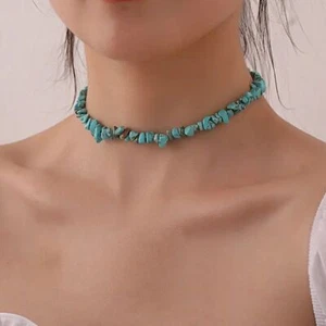 Collar Gargantilla Boho Western Southwestern Turquesa Cuentas NUEVO - Imagen 1 de 7