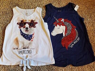 Justice 4th July Tank Top Lot Girls Size 14/1...