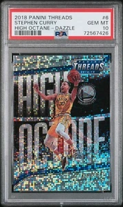 PSA 10 Steph Curry 2018-19 Panini Threads High Octane Dazzle #6 Stephen Warriors - Picture 1 of 2